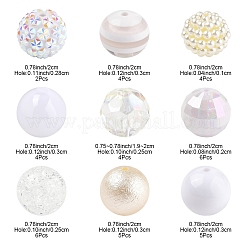 40Pcs 9 Styles Acrylic Beads&nbsp;OACR-FS0004-12