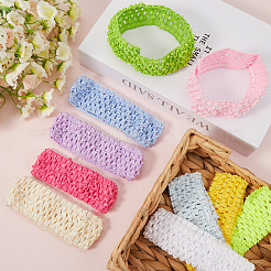 30Pcs 10 Colors Polyester Crochet Elastic Headbands&nbsp;OHAR-GF0001-33A
