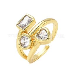 Brass Pave Cubic Zirconia Earrings Cuff Open Rings&nbsp;CU-CBAC7F3-01G