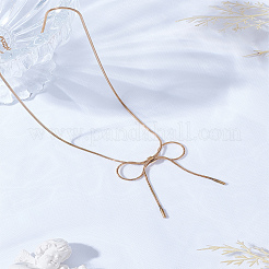 1Pc 304 Stainless Steel Snake Chain Bowknot Pendant Necklaces for Women&nbsp;NJEW-LP0003-08
