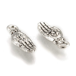 Tibetan Style Palm with Lotus Flower Alloy Pendants&nbsp;KK-P015-03AS-1