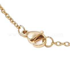 Natural Rainbow Moonstone and Handmade Glass Beaded Rhombus Pendant 304 Stainless Steel Cable Chain Necklaces&nbsp;NJEW-MZ00124-02