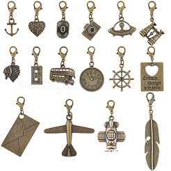 16Pcs Alloy Pendant Decorations&nbsp;HJEW-CP00082