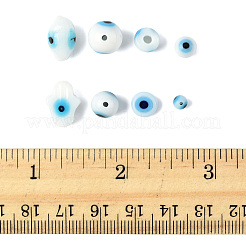 80Pcs 8 Styles Handmade Lampwork Evil Eye Beads&nbsp;LAMP-FS0001-38A