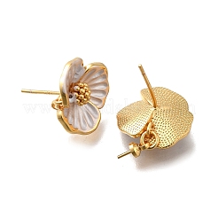 Brass Enamel Stud Earrings Finding with Peg Bails&nbsp;LS-KK-Q048-27G