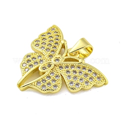 Brass Micro Pave Clear Cubic Zirconia Pendants&nbsp;KK-R159-30G