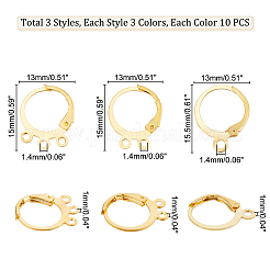 90Pcs 9 Style Brass Leverback Earring Findings&nbsp;FIND-PH0006-61