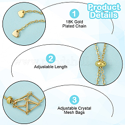 5Pcs Adjustable Braided Brass Macrame Pouch Cable Chain Slider Bracelet Making&nbsp;BJEW-BBC0001-17B