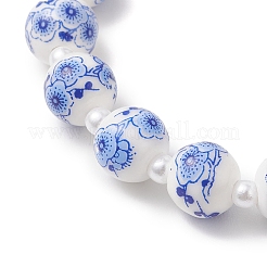 Imitated Pearl Acrylic & Handmade Porcelain & Synthetic Turquoise Beads Bracelets&nbsp;BJEW-JB13229