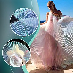 Polyester Pleated Fabric&nbsp;DIY-WH0591-195B