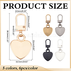 30Pcs 5 Colors Alloy Zipper Sliders&nbsp;FIND-ME0003-52