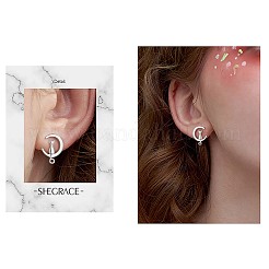 Unique Design Rhodium Plated 925 Sterling Silver Stud Earrings&nbsp;JE395B