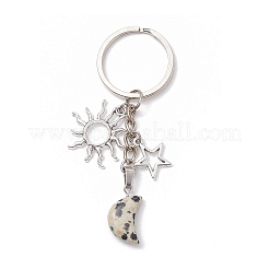 Moon Natural & Synthetic Mixed Stone Pendant Keychain&nbsp;KEYC-JKC01141
