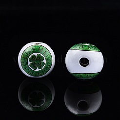Saint Patrick's Day Theme Printed Wooden Beads&nbsp;WOOD-D006-07