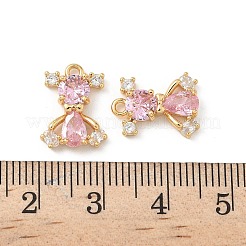Brass Micro Pave Cubic Zirconia Charms&nbsp;KK-C099-08G-01