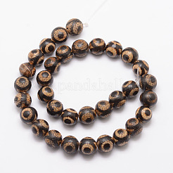 Tibetan Style 3-Eye dZi Beads&nbsp;G-K166-02-12mm-L1-02