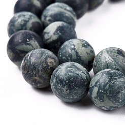 Frosted Natural Kambaba Jasper Beads Strands&nbsp;G-M272-14-8mm