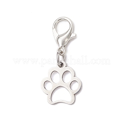 304 Stainless Steel Paw Print Pendant Decorations&nbsp;HJEW-JM03744