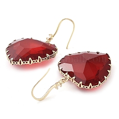 Glass Heart Dangle Earrings&nbsp;EJEW-Q800-19B-KCG