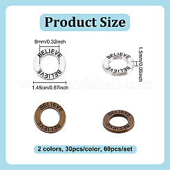 60Pcs 2 Colors Tibetan Style Alloy Linking Rings&nbsp;FIND-NB0006-13
