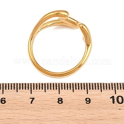 Heart 304 Stainless Steel Cuff Open Rings for Women&nbsp;RJEW-A106-01G