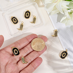 8Pcs 2 Styles Brass Enamel Pendants&nbsp;KK-BBC0022-18