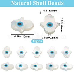 10Pcs Natural White Shell Mother of Pearl Shell Beads&nbsp;SSHEL-BBC0001-02