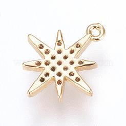 Brass Micro Pave Cubic Zirconia Charms&nbsp;ZIRC-G116-09G