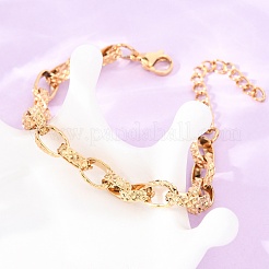 304 Stainless Steel Oval Link Chain Bracelets for Women&nbsp;BJEW-F529-09G
