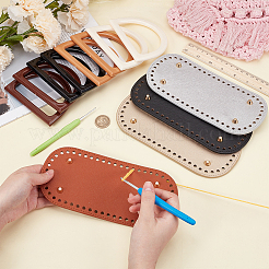 4Pcs 4 Colors PU Leather Oval Bottom&nbsp;FIND-CL0001-79B
