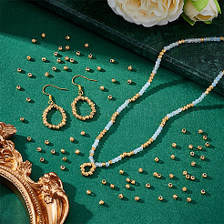 250Pcs Corrugated Brass Beads&nbsp;KK-UN0005-79G