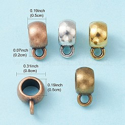 20Pcs 4 Colors Tibetan Style Alloy Rondelle Tube Bails&nbsp;FIND-YW0004-10