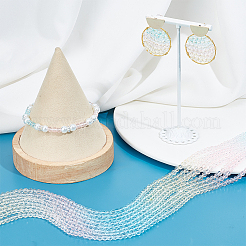 10 Strands Transparent Gradient Color Glass Beads Strands&nbsp;GLAA-SC0002-04A