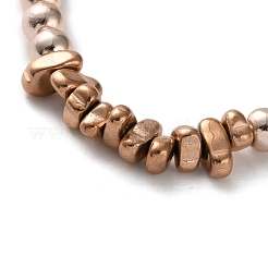Electroplated Non-magnetic Hematite Round & Chip Beaded Stretch Bracelets for Men Women&nbsp;BJEW-G728-03