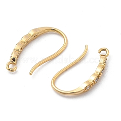 Brass Micro Pave Clear Cubic Zirconia Earring Hooks&nbsp;KK-G516-01G