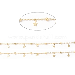 Brass Satellite Chains with Star Charms&nbsp;CHC-P009-05G
