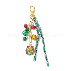 Christmas Theme Alloy Enamel & Glass Pendant Decorations&nbsp;HJEW-JM03732