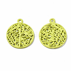 Spray Painted Alloy Pendants&nbsp;PALLOY-Q434-010F-NR