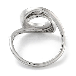 Rack Plating Brass Micro Pave Cubic Zirconia Open Cuff Rings for Women&nbsp;RJEW-Z059-31P