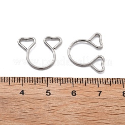 304 Stainless Steel Heart Clip on Nose Rings&nbsp;AJEW-A062-01A-P