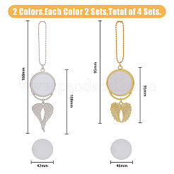 4 Sets 2 Colors Heat Transfer Printing Blank Round Car Hanging Pendant Decorations&nbsp;AJEW-FH0003-46