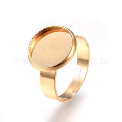 Ion Plating(IP) Adjustable 201 Stainless Steel Finger Rings Components&nbsp;STAS-G187-01G-12mm