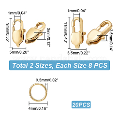 16Pcs 2 Size Ion Plating(IP) 304 Stainless Steel Lobster Claw Clasps&nbsp;STAS-UN0040-76A