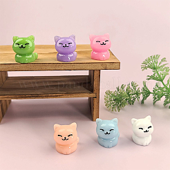 24Pcs 6 Colors Plastic Cat Shape Display Decorations&nbsp;DJEW-SP0001-14