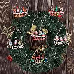 8Pcs 8 Style Christmas Decorative Wooden Door Sign&nbsp;FIND-SZ0005-74