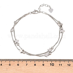 Brass Box Chain Multi-strand Bracelets for Women&nbsp;BJEW-C140-27P