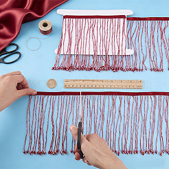 1 Yard Glass Beaded Tassel Ribbon&nbsp;DIY-FG0010-38D