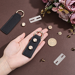 2 Bags Rectangle Imitation Leather Suspension Clasps DIY Kit&nbsp;DIY-CY0003-09A