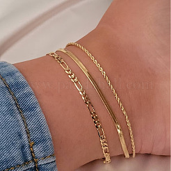 3Pcs Alloy Chain Anklets Sets&nbsp;WGDACCB-01