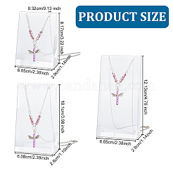 3Pcs 3 Sizes Transparent Acrylic Necklace Display Stands&nbsp;NDIS-WH0009-18